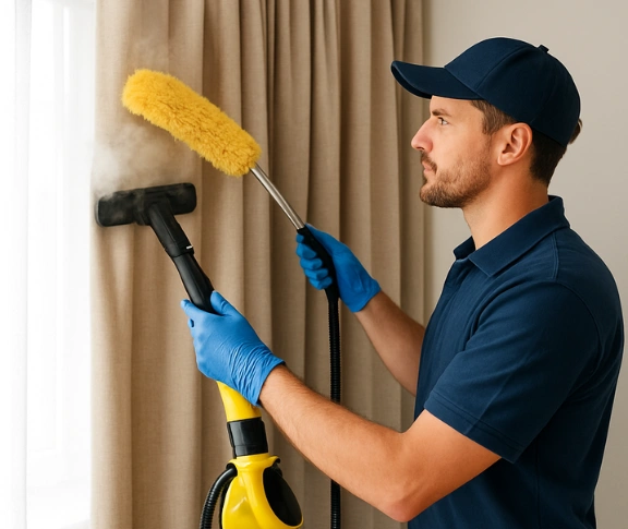 Trusted residential curtain cleaning technician Matty Curtain Cleaning rockbank-vic QLD
