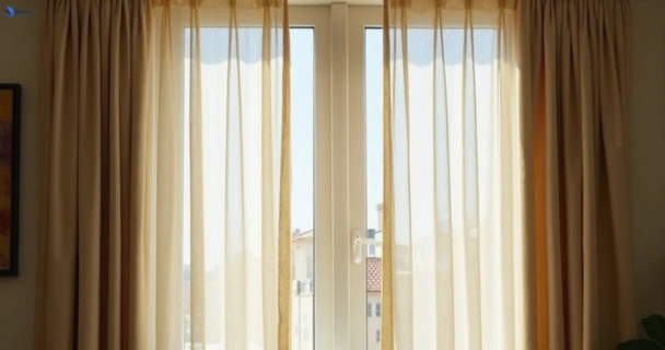Dusty and dull curtains in rockbank-vic before steam cleaning